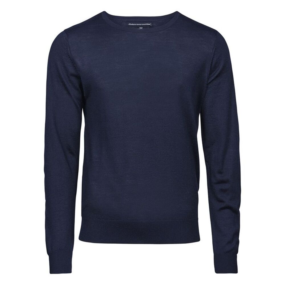 Tee Jays Mens Merino Blend Crew Neck Sweater / Navy
